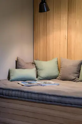 Ein Sitzbereich in der Unterkunft Speicher7 Hotel