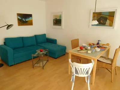 Ein Sitzbereich in der Unterkunft Wohnung im Herzen von Ettlingen