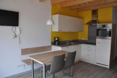 Küche/Küchenzeile in der Unterkunft Ferienwohnung Vollert