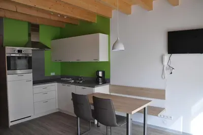 Küche/Küchenzeile in der Unterkunft Ferienwohnung Vollert