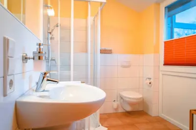 Ein Badezimmer in der Unterkunft Ferienhof Laurentius