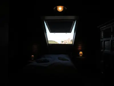Ein Bett oder Betten in einem Zimmer der Unterkunft Ferienwohnung Panorama