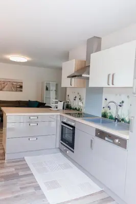 Küche/Küchenzeile in der Unterkunft Brehm Living