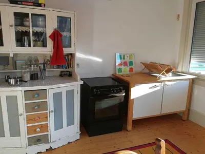 Küche/Küchenzeile in der Unterkunft Ferienwohnung Burg Lindenfels