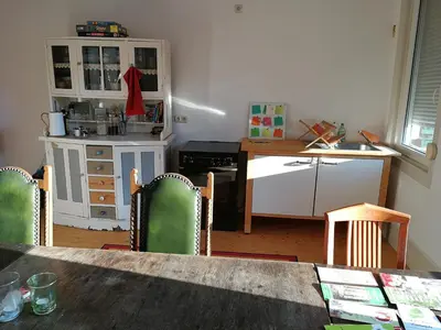 Küche/Küchenzeile in der Unterkunft Ferienwohnung Burg Lindenfels