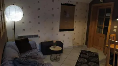 Ein Sitzbereich in der Unterkunft Pension Deerkemer Kuh