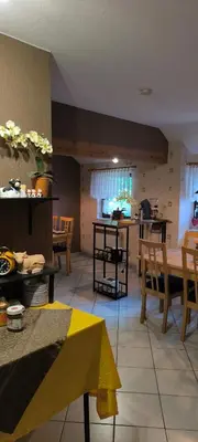 Ein Sitzbereich in der Unterkunft Pension Deerkemer Kuh