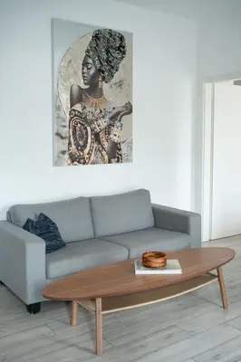 Ein Sitzbereich in der Unterkunft Prime Park Deluxe Apartment Aschaffenburg