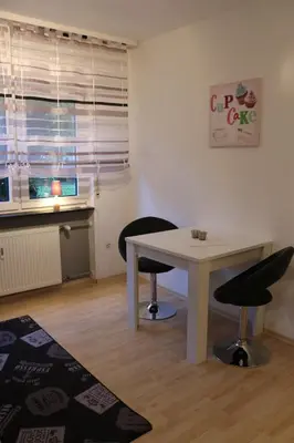 Grundriss der Unterkunft Appartment in Walldorf mit Schlafzimmer, Küche und Bad
