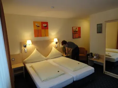 Ein Bett oder Betten in einem Zimmer der Unterkunft Landgasthof Hock