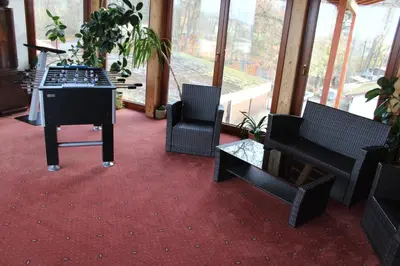 Ein Sitzbereich in der Unterkunft Villa Waldeck