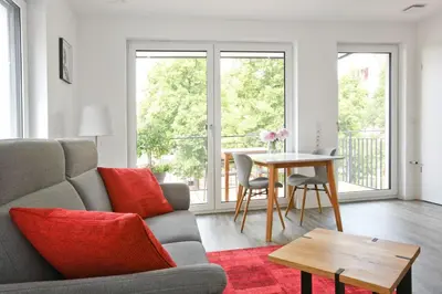Ein Sitzbereich in der Unterkunft City Appartement Kornwestheim