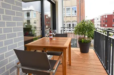 Ein Balkon oder eine Terrasse in der Unterkunft City Appartement Kornwestheim