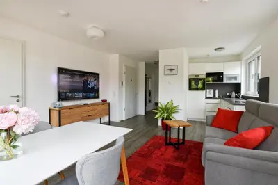 Küche/Küchenzeile in der Unterkunft City Appartement Kornwestheim