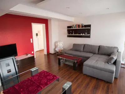 Ein Sitzbereich in der Unterkunft Ferienwohnung Mömlingtal