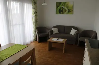 Ein Sitzbereich in der Unterkunft Winzerhof Schmid
