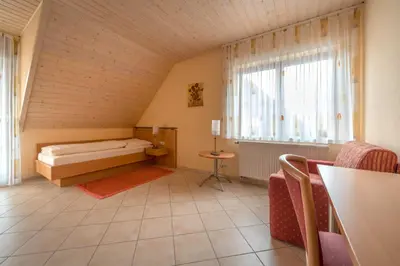 Ein Bett oder Betten in einem Zimmer der Unterkunft Fewo im Naturpark