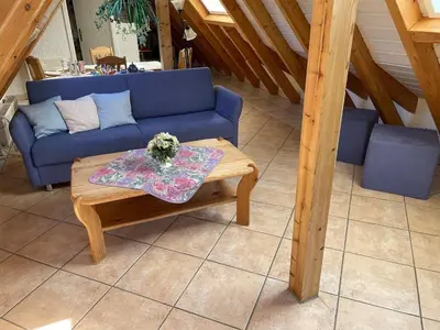 Ein Sitzbereich in der Unterkunft Glattbacher Hof Ferienwohnung 10