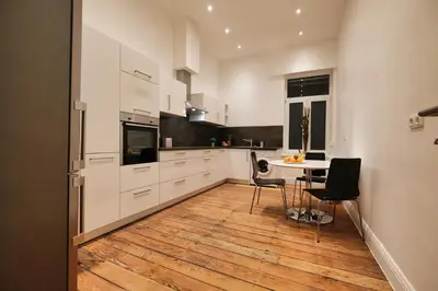 Küche/Küchenzeile in der Unterkunft Appartement Deluxe, Monteurwohnung