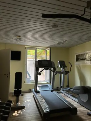 Das Fitnesscenter und/oder die Fitnesseinrichtungen in der Unterkunft Astralis Hotel Domizil