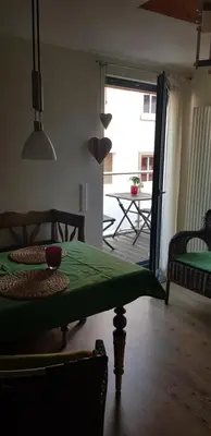 Ein Sitzbereich in der Unterkunft Weingut Schunck