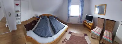 Ein Sitzbereich in der Unterkunft Ferienhaus Hedwig
