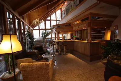 Ein Sitzbereich in der Unterkunft Hotel Zum Löwen