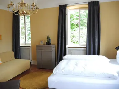 Ein Bett oder Betten in einem Zimmer der Unterkunft Netts Landhaus