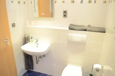 Ein Badezimmer in der Unterkunft Wohnung Ahorn