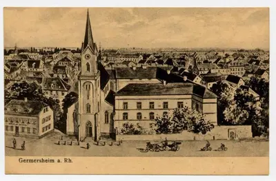 Ein allgemeiner Blick auf Germersheim oder ein Stadtblick von des Kapselhotels aus
