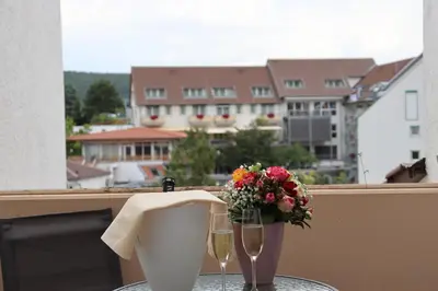 Ein Balkon oder eine Terrasse in der Unterkunft Wellness- und Gartenhotel Heusser