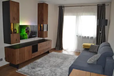 Ein Sitzbereich in der Unterkunft Business Wohnung zur Kurzzeitmiete für Geschäftsreisende