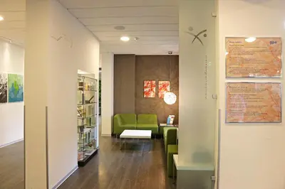 Ein Sitzbereich in der Unterkunft Hotel INNdependence