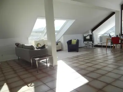 Ein Sitzbereich in der Unterkunft Ferienwohnung Haida
