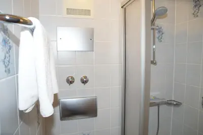 Ein Badezimmer in der Unterkunft Haus am Kurpark