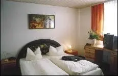 Ein Bett oder Betten in einem Zimmer der Unterkunft Hotel Goldener Karpfen