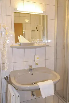 Ein Badezimmer in der Unterkunft Hotel Goldener Karpfen