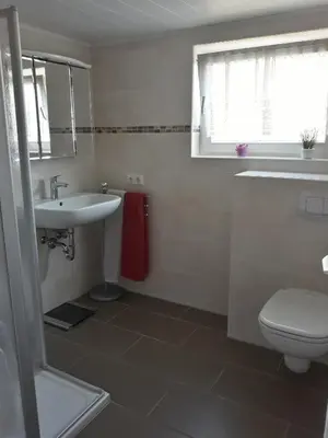 Ein Badezimmer in der Unterkunft Bergfeldhof