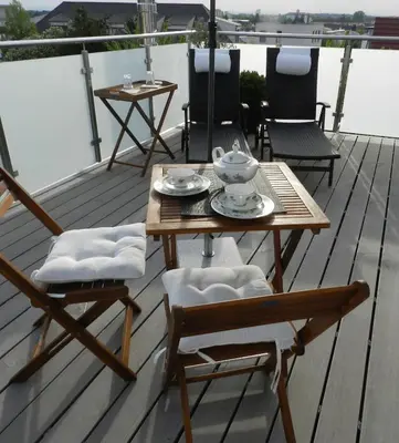 Ein Balkon oder eine Terrasse in der Unterkunft Ferienwohnung Burgenblilck