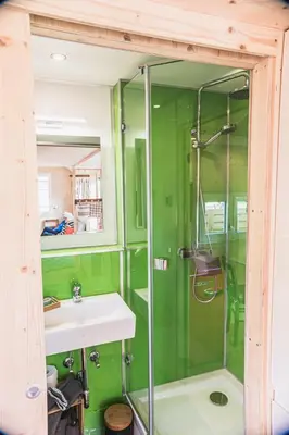 Ein Badezimmer in der Unterkunft Tiny-Haus im Südhessischen Ried