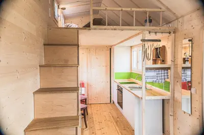 Küche/Küchenzeile in der Unterkunft Tiny-Haus im Südhessischen Ried