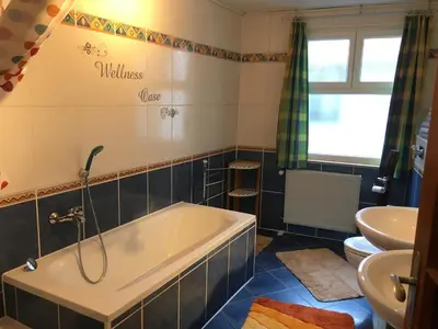 Ein Badezimmer in der Unterkunft Ferienwohnung Südpfalzblick