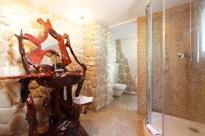 Ein Badezimmer in der Unterkunft Zum Riesen