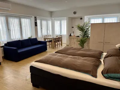 Ein Sitzbereich in der Unterkunft Gästehaus Rheinstetten Forchheim
