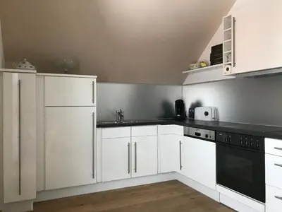 Küche/Küchenzeile in der Unterkunft Ferienwohnung „Anhaide“