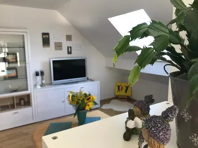 TV/Unterhaltungsangebot in der Unterkunft Ferienwohnung „Anhaide“