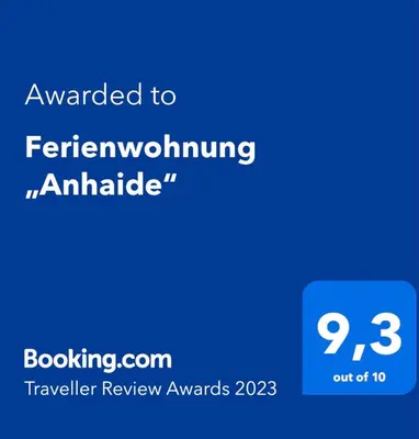 Ein Zertifikat, Auszeichnung, Logo oder anderes Dokument, das in der Unterkunft Ferienwohnung „Anhaide“ ausgestellt ist