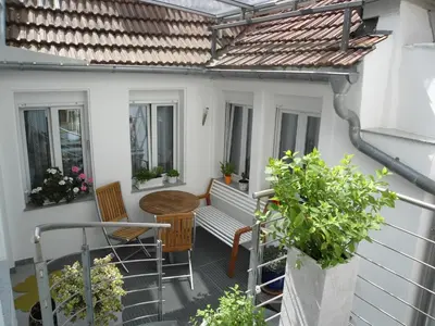 Ein Balkon oder eine Terrasse in der Unterkunft FEWO Elfie