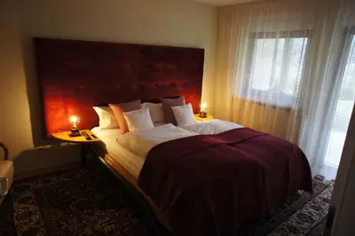 Ein Bett oder Betten in einem Zimmer der Unterkunft Burg Freienstein Blick 4 Sterne mit Sauna
