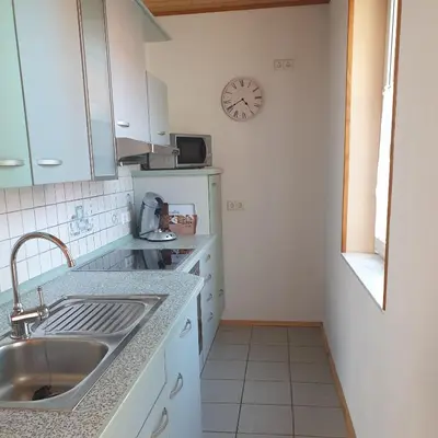 Küche/Küchenzeile in der Unterkunft Fewo Pfalzwohnung Ellerstadt
